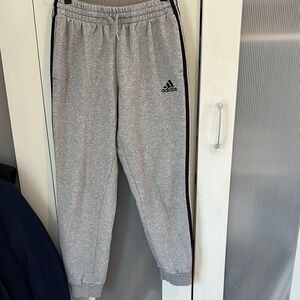 Adidas Gray Jogger Sweatpants with Elastic Waistband